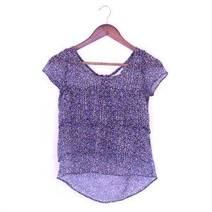 American Eagle Semi-Sheer Floral Blouse